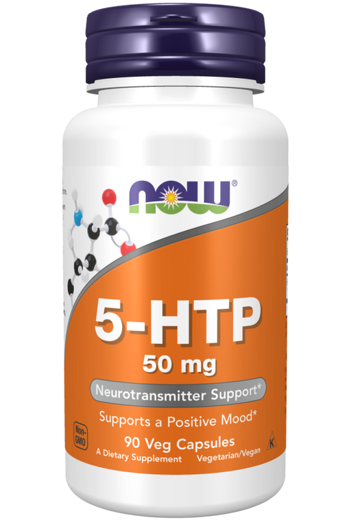 NOW Foods 5-HTP, 50mg - 90 vcaps - Health and Wellbeing at MySupplementShop by NOW Foods