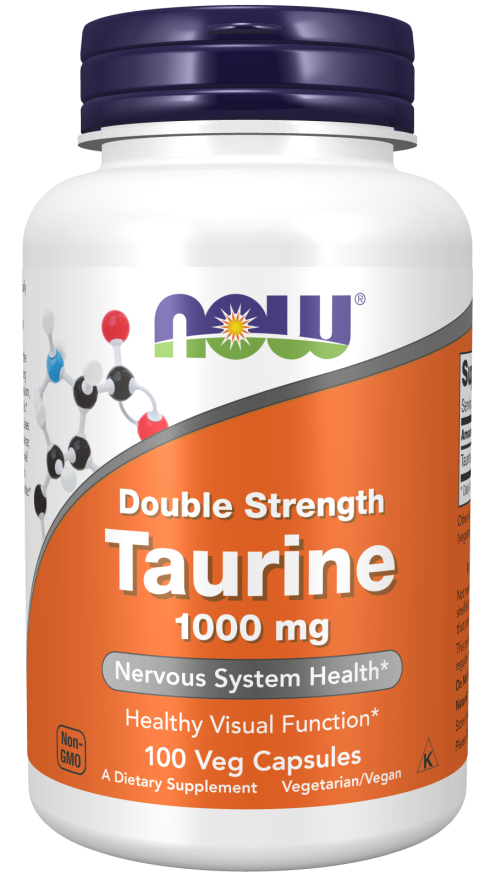 NOW Foods Taurine, 1000mg Double Strength - 250 vcaps - Amino Acids and BCAAs at MySupplementShop by NOW Foods