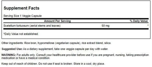 Swanson Full Spectrum Sceletium Tortuosum, 50mg 60 Veg Capsules - Health and Wellbeing at MySupplementShop by Swanson