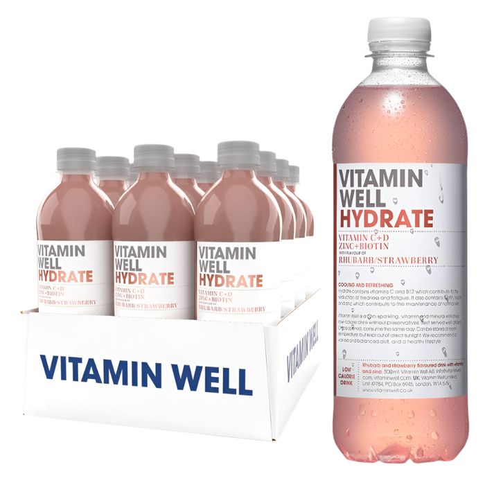 Vitamin Well Hydrate 12x500ml Rhabarber &amp; Erdbeere