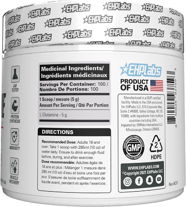 EHP Labs Glutamine 500g - L-Glutamine at MySupplementShop by EHP LABS