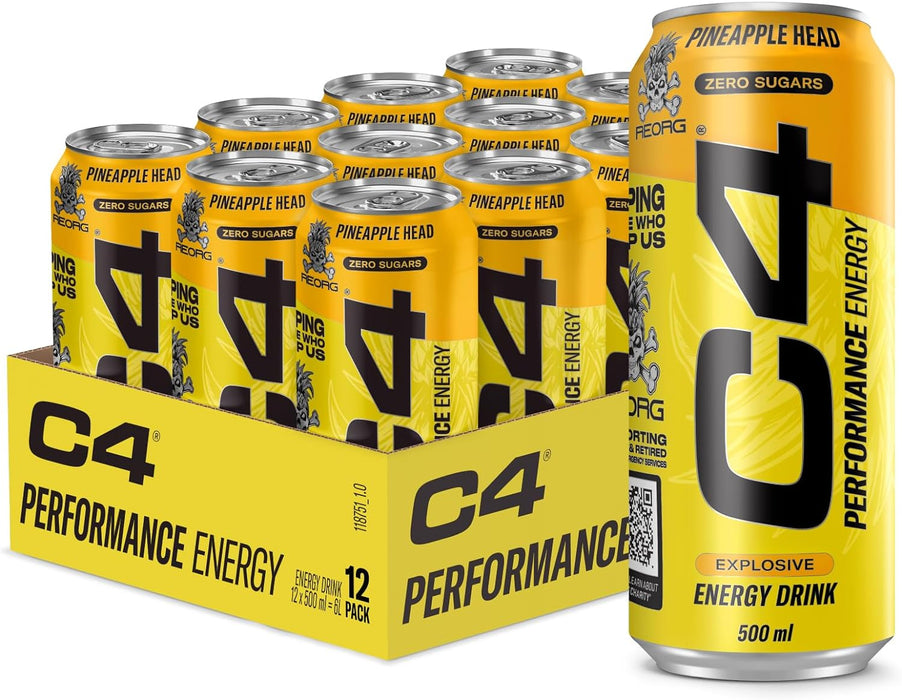 C4 Energy Drink 12x500ml (Orangenscheibe)
