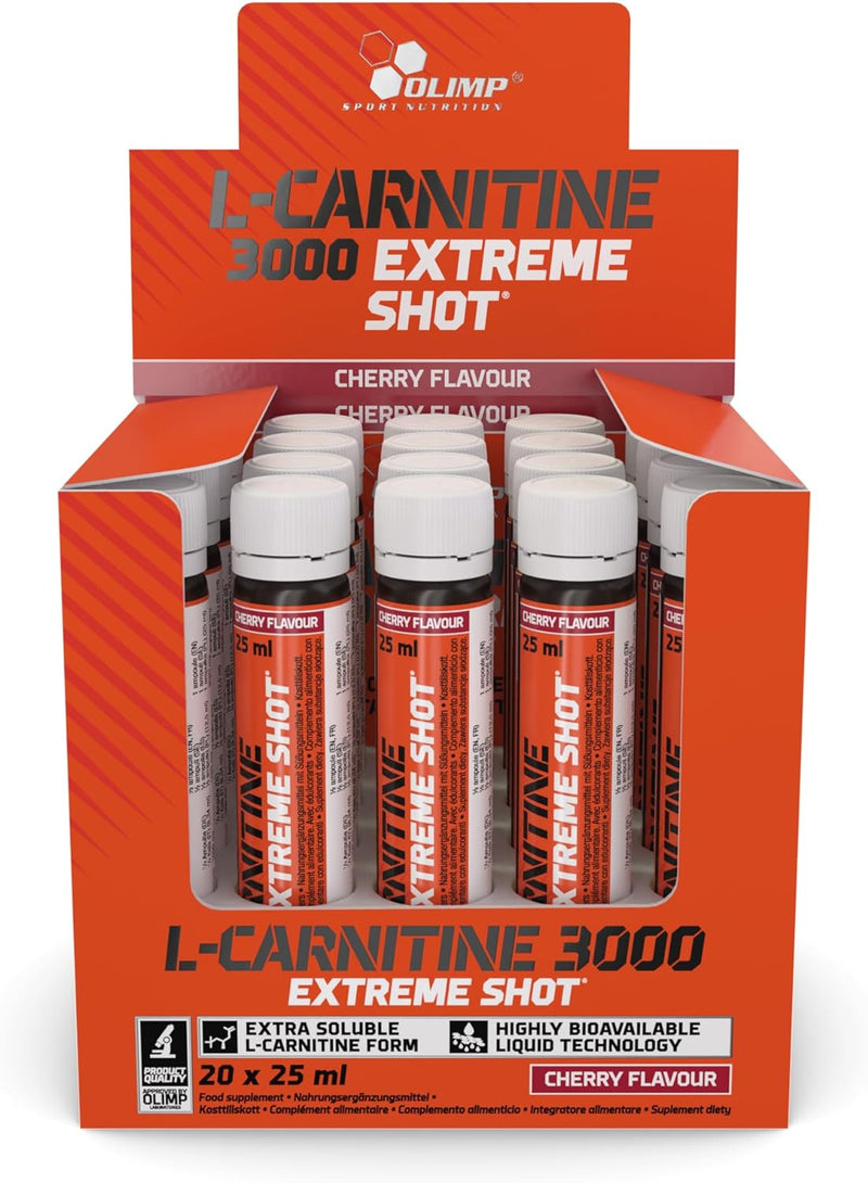 Olimp Nutrition L-Carnitine 3000 Extreme Shot, Cherry - 20 x 25ml