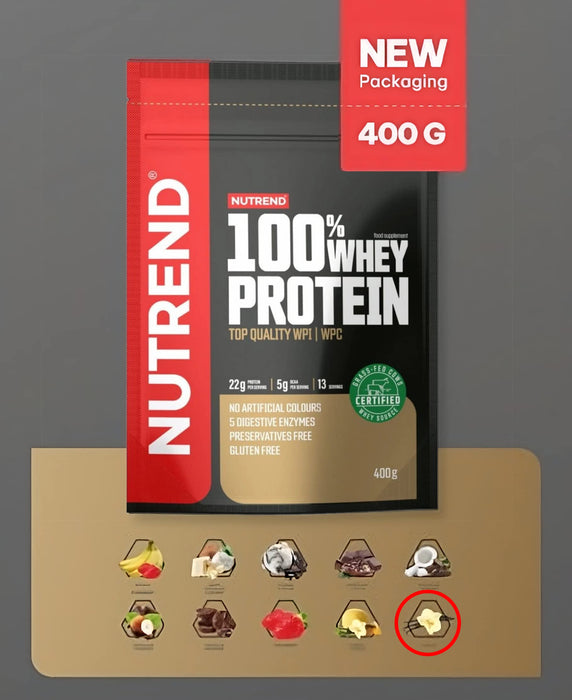 Nutrend 100% Whey Protein, Vanilla - 400g