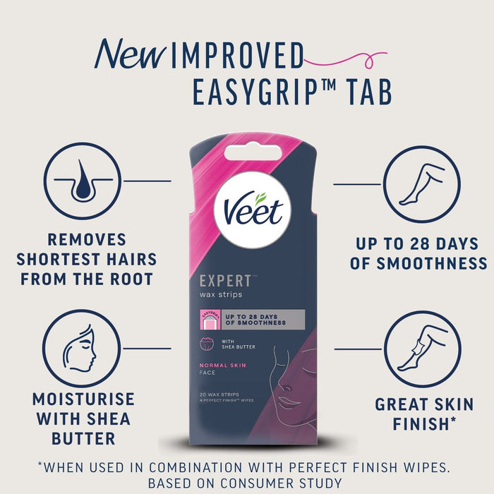 Veet Expert Wax Strips Face x 20 - Hair Removal at MySupplementShop by Veet