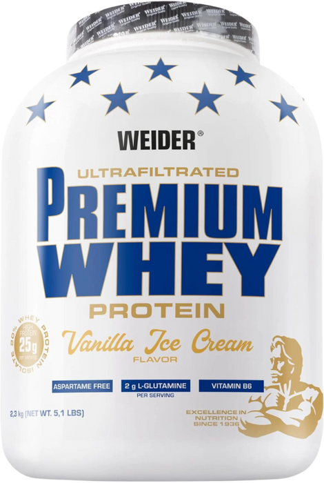 Weider Premium Whey, Schokoladennougat – 2300 Gramm