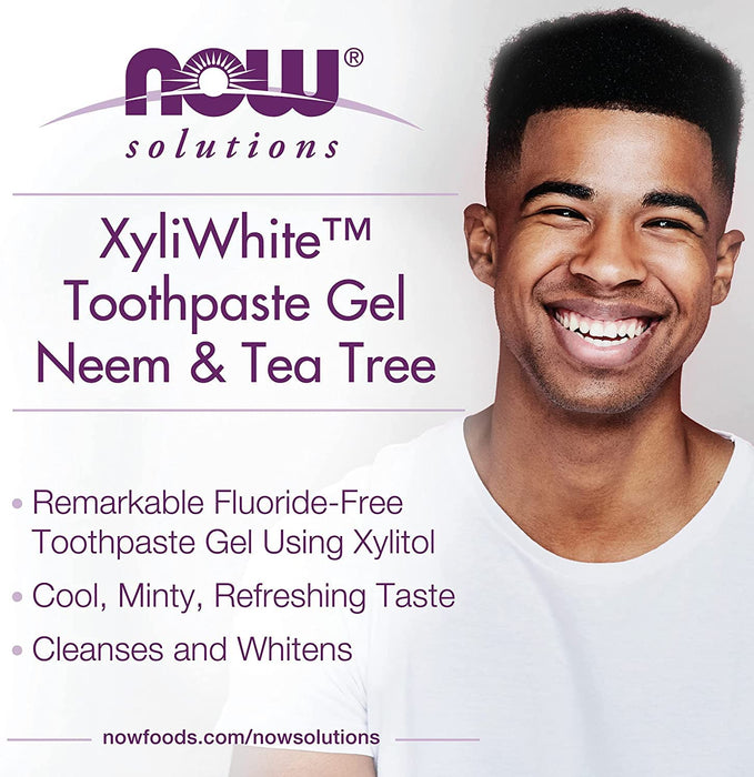 NOW Foods XyliWhite, Neem & Tea Tree Toothpaste Gel - 181g | High-Quality Health and Wellbeing | MySupplementShop.co.uk
