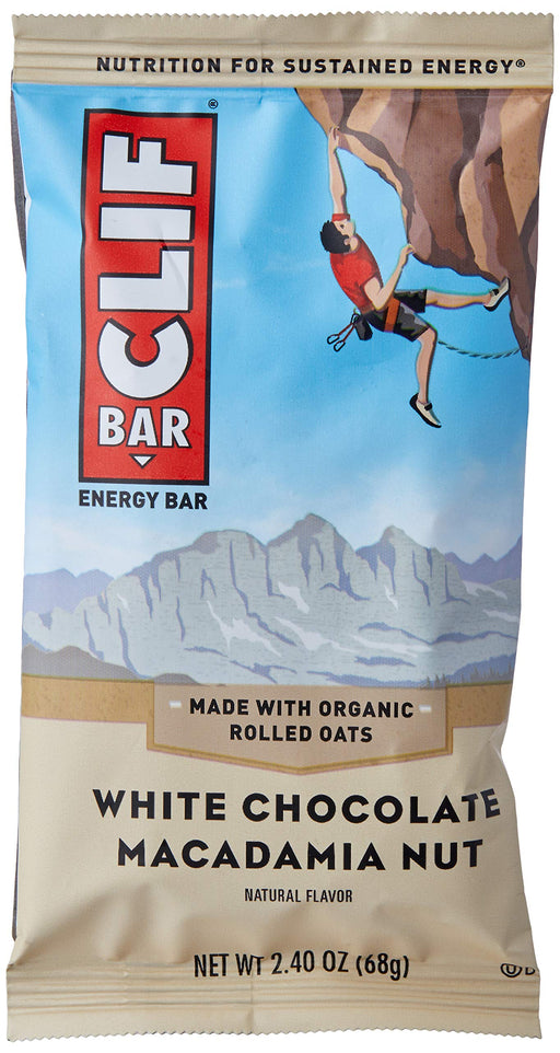 CLIF Bar 12x68g White Chocolate Macadamia Best Value Snack Food Bar at MYSUPPLEMENTSHOP.co.uk