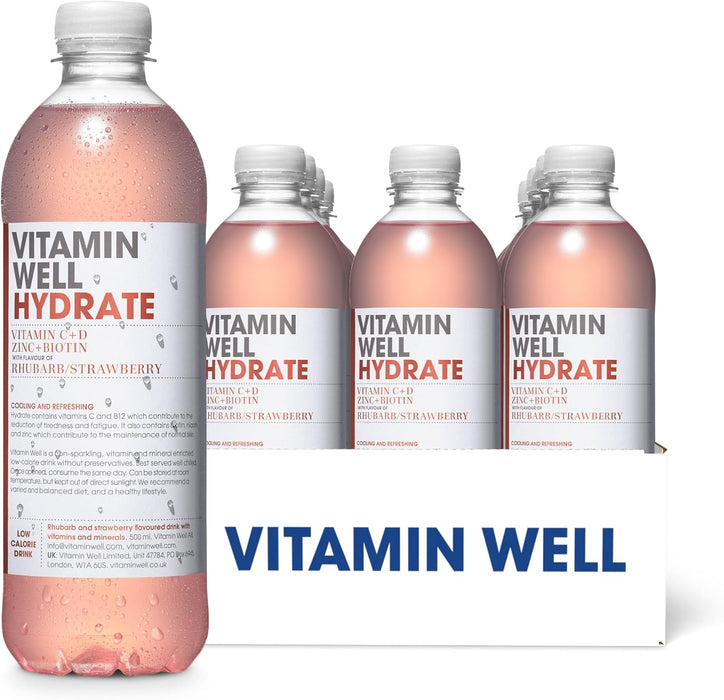 Vitamin Well Hydrate 12x500ml Rhabarber &amp; Erdbeere