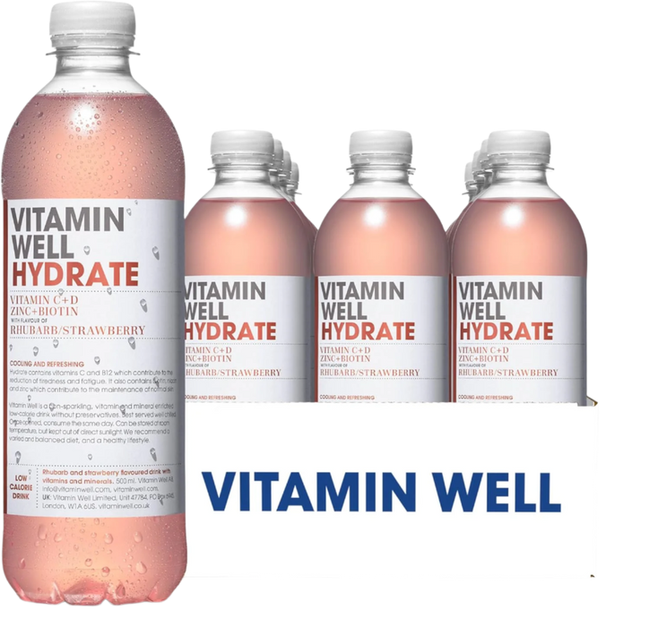 Vitamin Well Hydrate 12x500ml Rhabarber &amp; Erdbeere