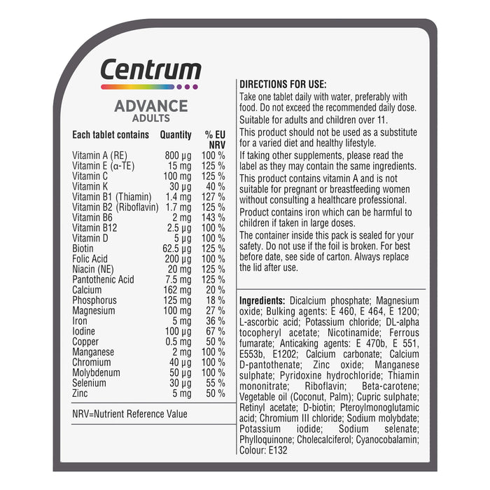 Centrum Advance 60 Tablets - Adult Multi Vits at MySupplementShop by Centrum