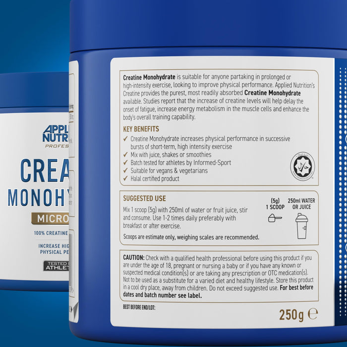 Applied Nutrition Creatine Monohydrate Micronized 250g (EAN 5056555206218)