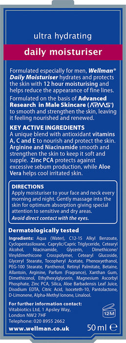 Vitabiotics Wellman Daily Moisturiser - 50ml - Skin at MySupplementShop by Vitabiotics