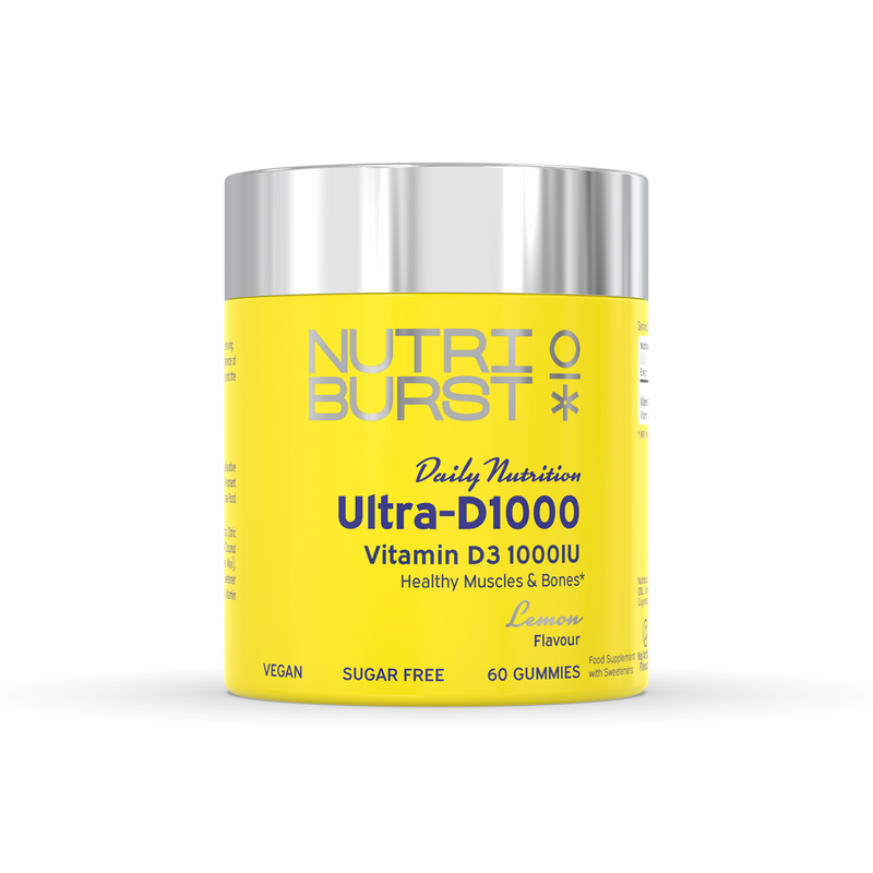 Nutriburst Ultra-D3 1000 IU 120g Lemon | Premium Sports Supplements at MYSUPPLEMENTSHOP.co.uk