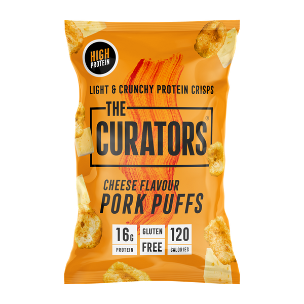 The Curators Pork Puffs 20x25g Cheese | Premium Health Foods at MySupplementShop.co.uk
