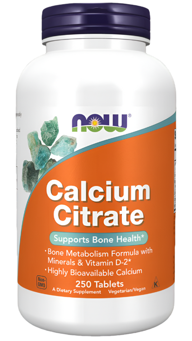 NOW Foods Calciumcitrat mit Mineralien und Vitamin D-2 – 250 Tabletten