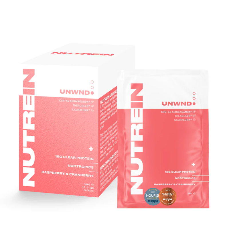 Nutrein UNWND 12x30g Raspberry & Cranberry