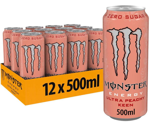 Monster Ultra 12x500ml - Peachy Keen - Sports Supplements at MySupplementShop by Monster