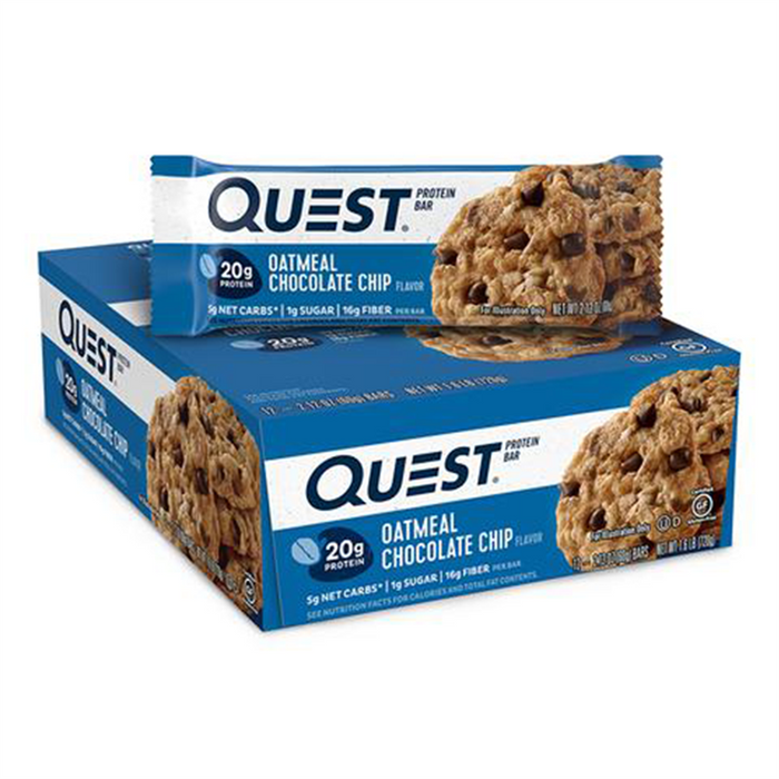 Quest Nutrition Bar 12x60g Oatmeal Chocolate Chip - Sports Nutrition at MySupplementShop by Quest Nutrition