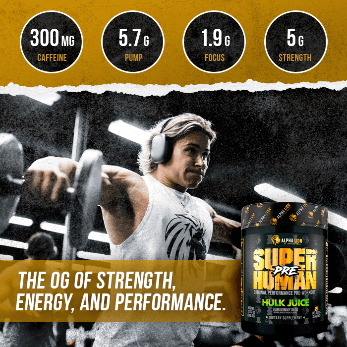 Alpha Lion SUPERHUMAN® PRE 342.3g: Elevate Your Workouts | The Gold Standard of Pre-Workouts