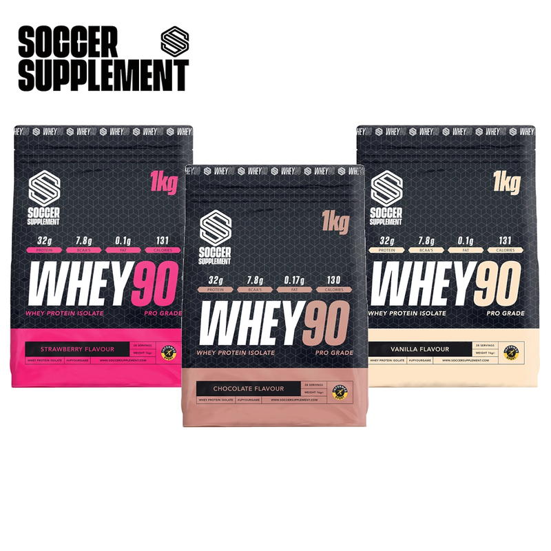 Soccer Supplement Whey 90 Pro Grade Whey Protein Isolate 1kg - Whey Proteins at MySupplementShop by Soccer Supplement