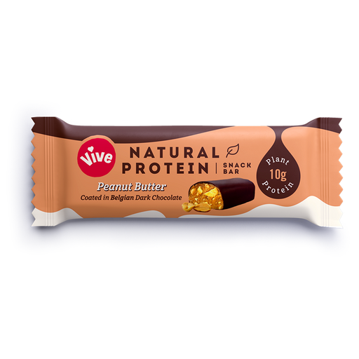 Vive Natural Protein Snack Bar 12x49g - Peanut Butter - Sports Nutrition at MySupplementShop by Vive