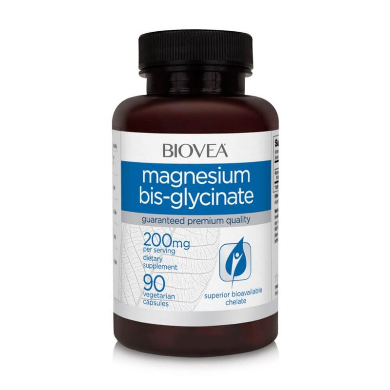 Biovea Magnesium Bis-Glycinate 200mg 90 Vegetarian Capsules | Premium Supplements at MYSUPPLEMENTSHOP