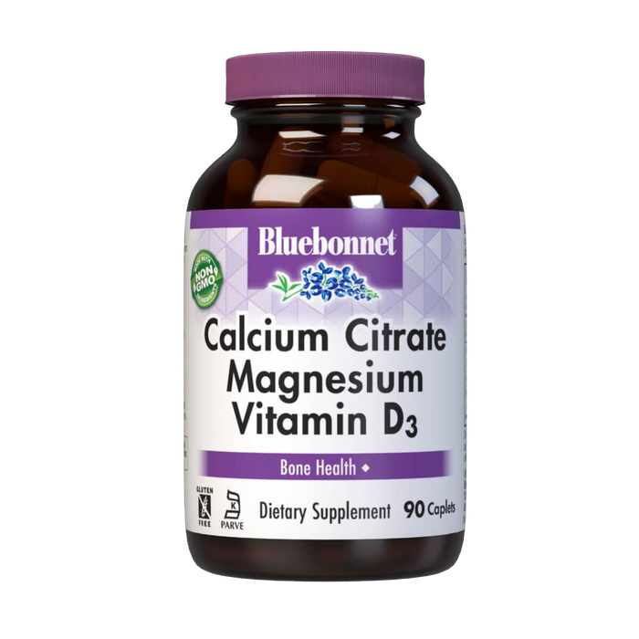 Bluebonnet Calcium Citrate, Magnesium & Vitamin D3 90 Caplets