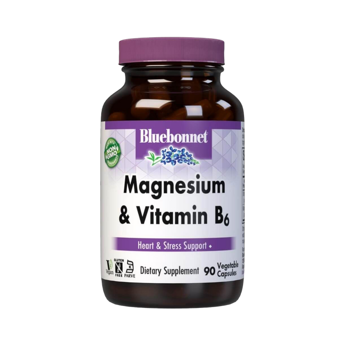 Bluebonnet Magnesium & Vitamin B6 90 Vegetable Capsules