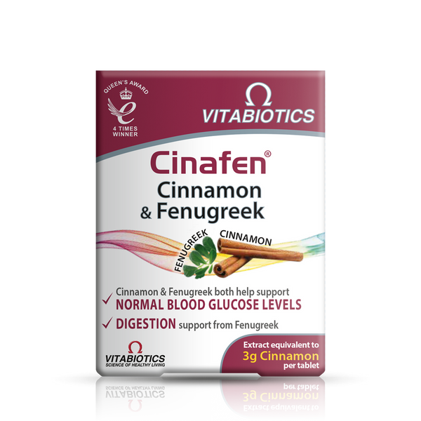 Vitabiotics Cinafen Cinnamon & Fenugreek 60 Tablets - Energy & Mind at MySupplementShop by Vitabiotics