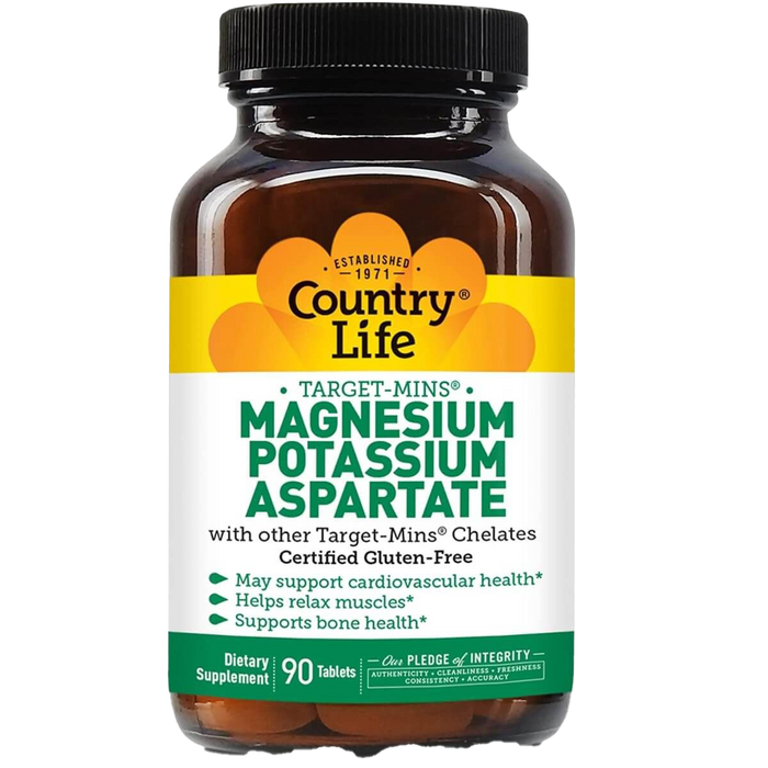 Country Life Target-Mins Magnesium Potassium Aspartate 90 Tablets