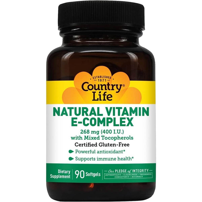 Country Life Vitamin E Complex 400iu 90 Softgels - Skin Care at MySupplementShop by Country Life