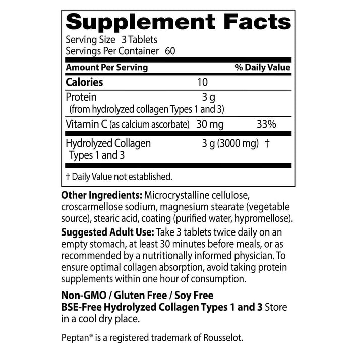 Doctor's Best Collagen Types 1 and 3 with Peptan and Vitamin C 1,000mg 180 Tablets | Premium Supplements at MYSUPPLEMENTSHOP