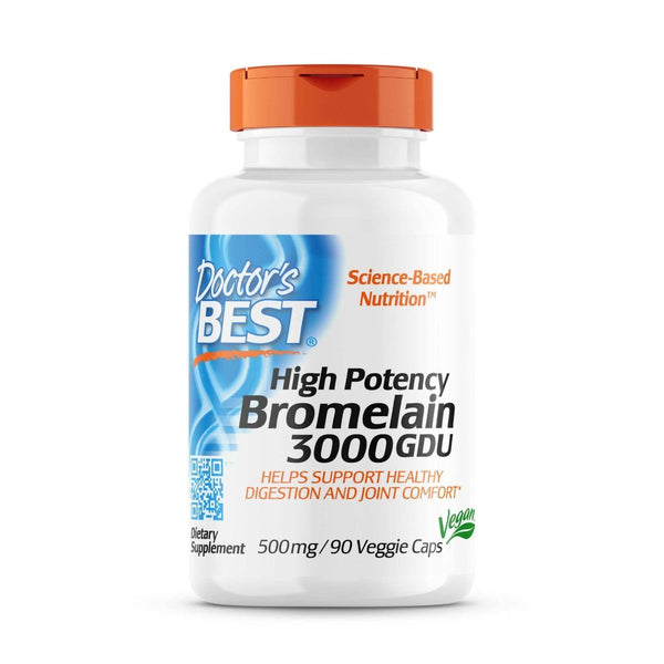 Doctor's Best High Potency Bromelain 3000 GDU, 500 mg 90 Veggie Capsules | Premium Supplements at MYSUPPLEMENTSHOP