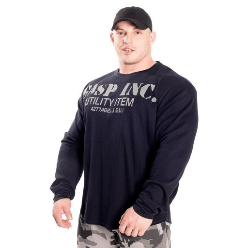 GASP Thermal Gym Sweater - Asphalt - Large - Thermal Gym Sweater at MySupplementShop by Gasp