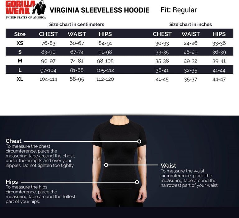 Gorilla Wear Virginia Sleeveless Hoodie Black