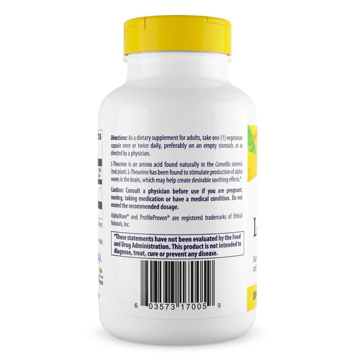 Healthy Origins L-Theanine 100mg 180 Vegetarian Capsules | Premium Supplements at MYSUPPLEMENTSHOP
