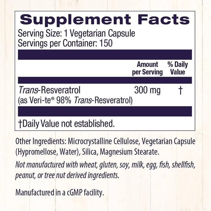 Healthy Origins Resveratrol 300mg 150 Veggie Capsules | Premium Supplements at MYSUPPLEMENTSHOP