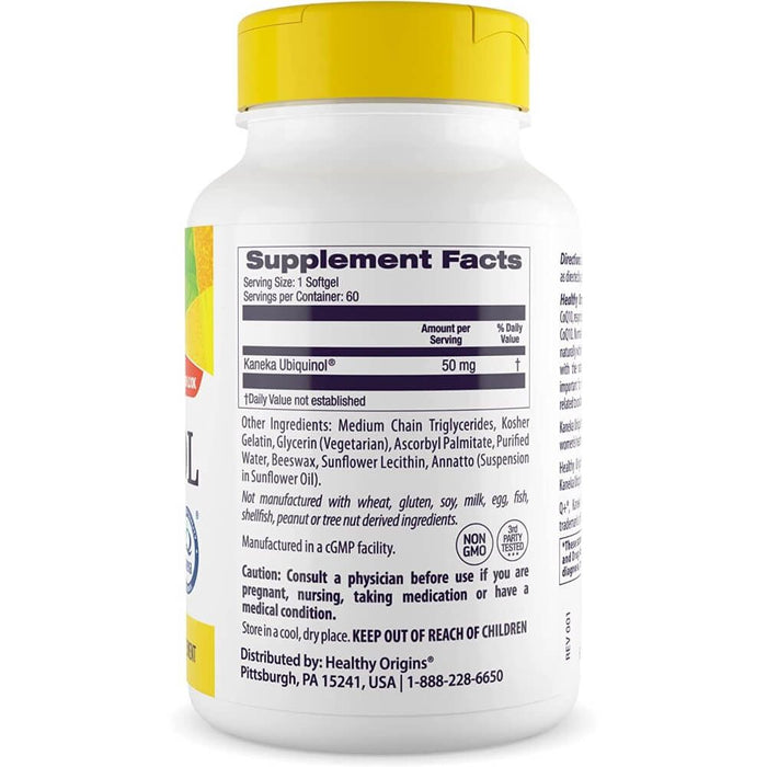 Healthy Origins Ubiquinol 50mg 60 Softgels | Premium Supplements at MYSUPPLEMENTSHOP