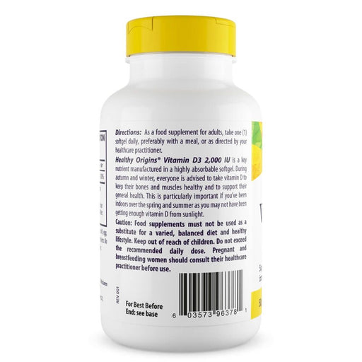 Healthy Origins Vitamin D3 2,000iu 360 Softgels | Premium Supplements at MYSUPPLEMENTSHOP