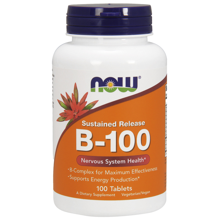 NOW Foods Vitamin B-100 mit verzögerter Freisetzung – 100 Tabletten