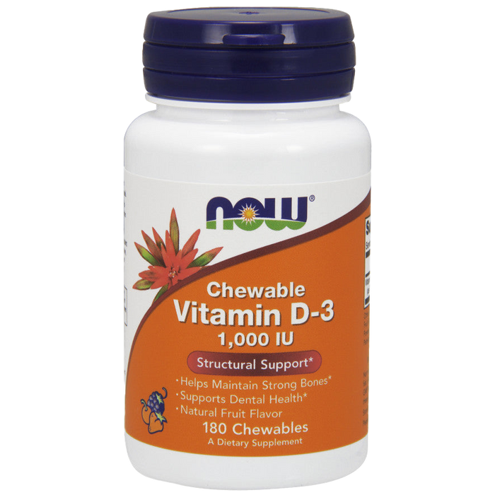 NOW Foods Vitamin D-3, 1000 IU (Chewable) - 180 chewables