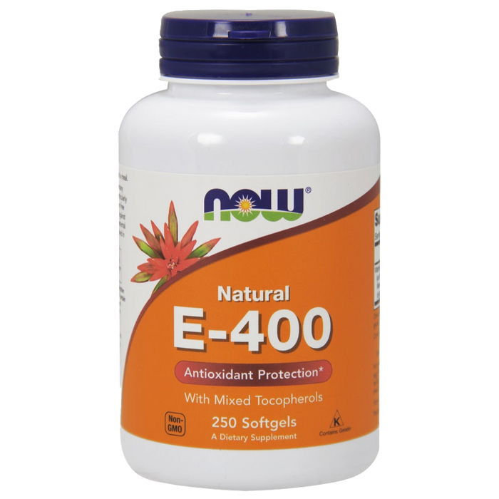 NOW Foods Vitamin E-400 – natürlich (gemischte Tocopherole) – 250 Kapseln