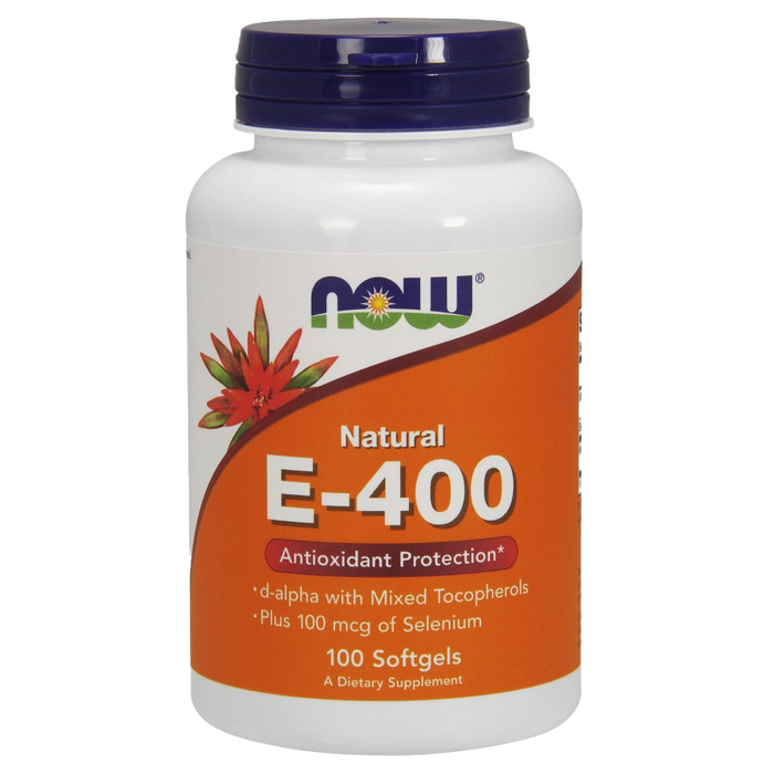 NOW Foods Vitamin E-400 IE mit Selen – 100 Kapseln