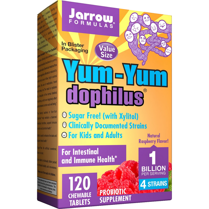 Jarrow Formulas Yum-Yum Dophilus, 1 Billion (Himbeere) – 120 Kautabletten