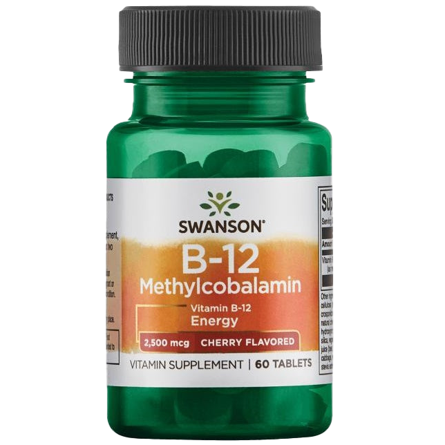 Swanson Vitamin B-12 Methylcobalamin, 2500 mcg Kirsche – 60 Tabletten