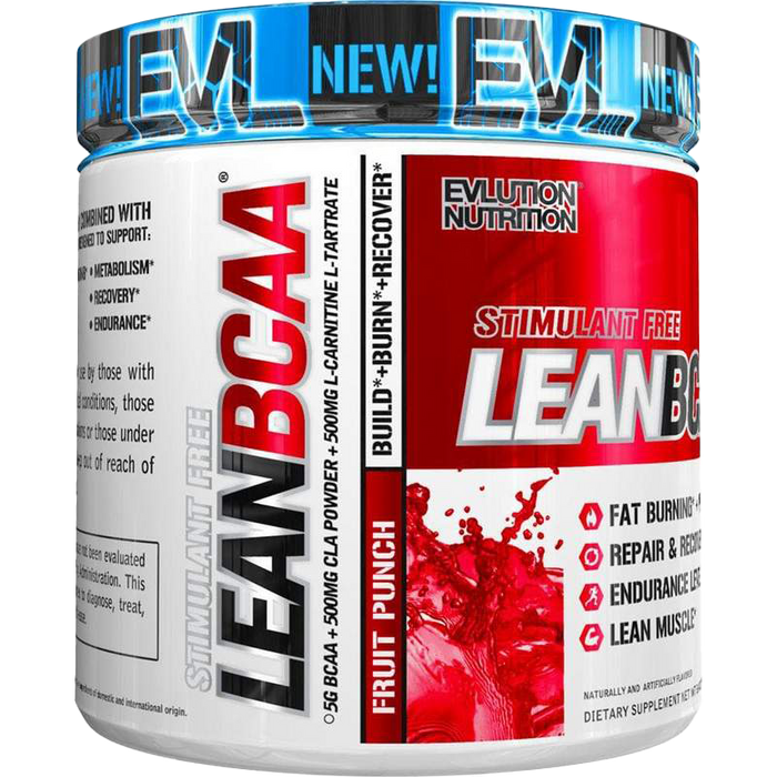 EVLution Nutrition Lean BCAA – Stimulanzienfrei, Fruchtpunsch – 237 Gramm