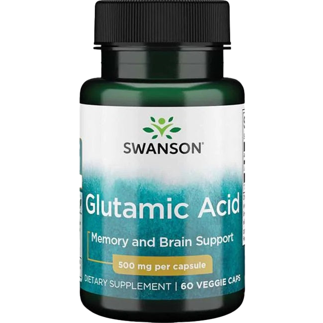 Swanson Glutamic Acid, 500mg - 60 vcaps