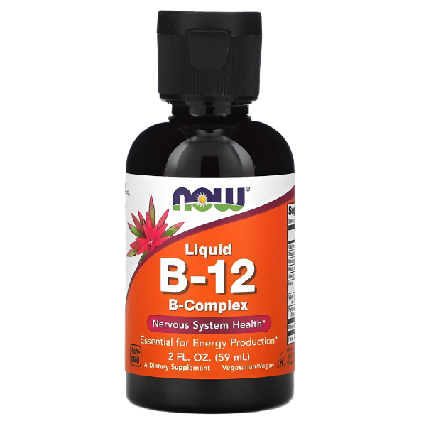 NOW Foods Vitamin B-12 flüssiger B-Komplex – 59 ml.