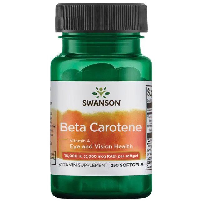 Swanson Beta-Carotene (Vitamin A), 10 000 IU - 250 softgels | High-Quality Health and Wellbeing | MySupplementShop.co.uk